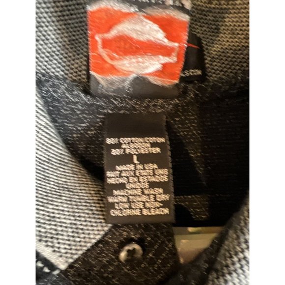 VTG Harley Davidson Polo Shirt Mens Large Gray S/S Biker Casual Made in USA - Picture 6 of 10